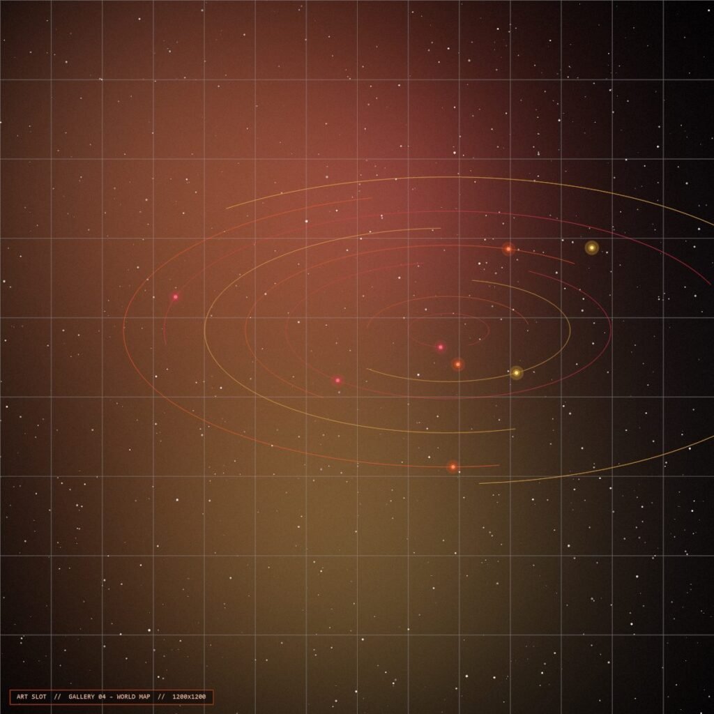 Golden orbital map of an invented star system