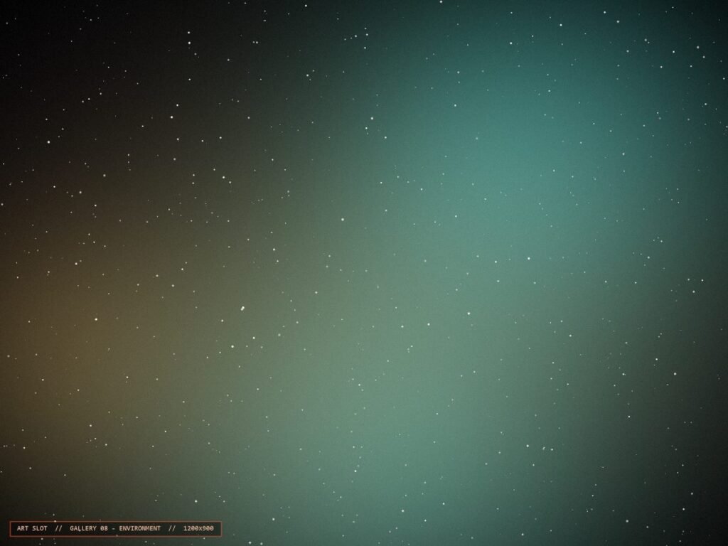 Environment painting of a teal and gold nebula