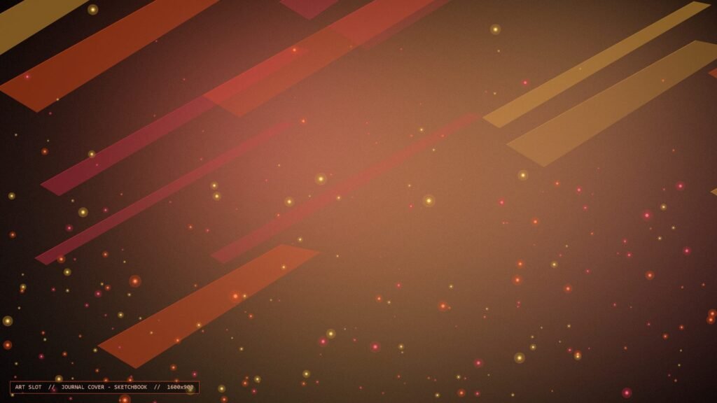 Journal cover: ember-orange light shards
